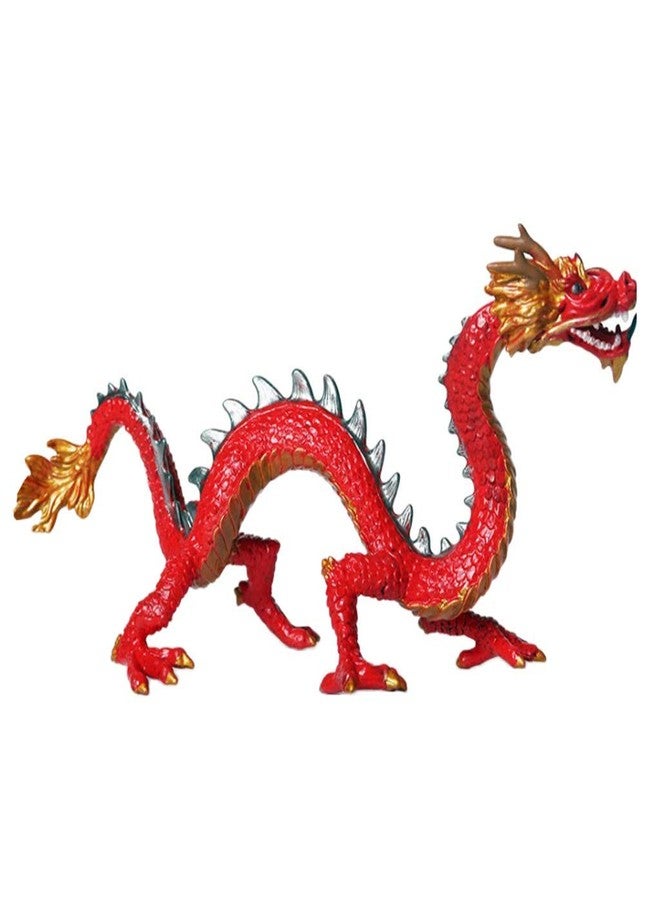 HEAVY DRIVER® Chinese Dragon Figurine | Red PVC Mythical Creature Model for Display, Learning, Art Projects & Decorative Use - Image 1